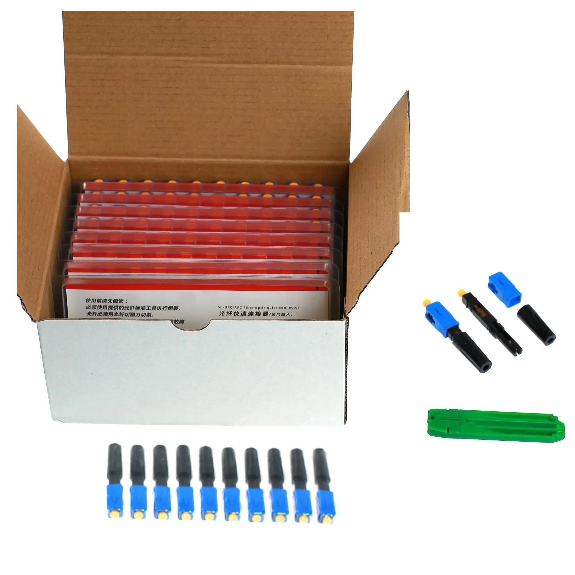 

SC UPC Fiber Optic Fast Connector Single Mode 9/125 fiber Embedded SC APC Fast Connectors Adapter for FTTH fiber network