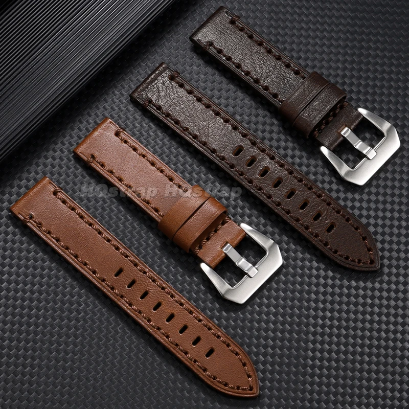 Premium Genuine Leather Watchband - Handmade Cowhide Strap for All-Day Comfort