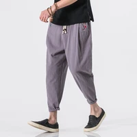 Cotton Joggers Men Solid Men's Harem Pants 2022 Summer Fitness Casual Cropped Pants Mens Trousers Streetwear Slim Male Pants - Image 4
