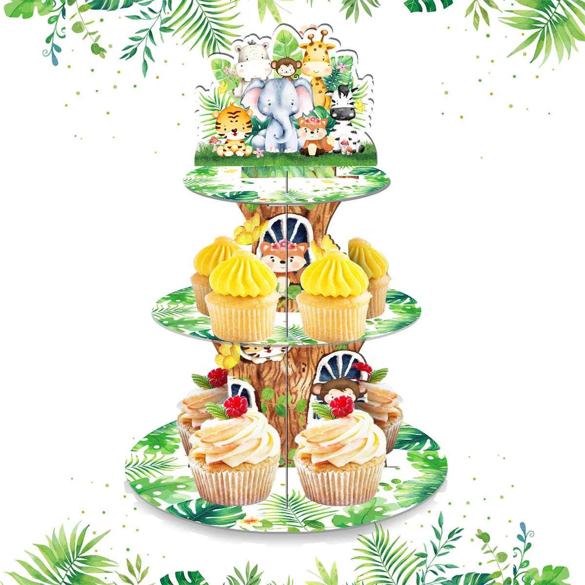 

Safari Themed Cupcake Holder Safari Birthday Baby Shower Decorations Cupcake Stand Table Decor