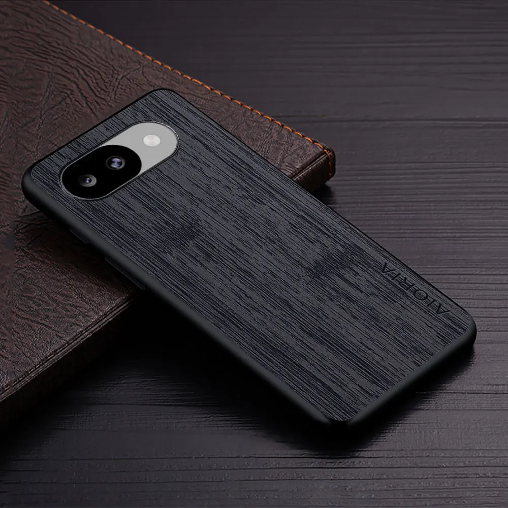 Wood Grain PU Leather Phone Cover for Google Pixel - Premium Case