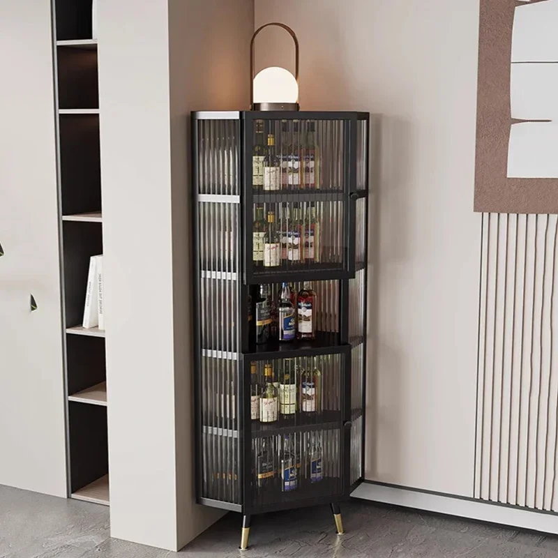 Cupboard Mini Corner Glass Cabinet et Colorful Floting Holder Bar Counter Liquor Hotel Furniture