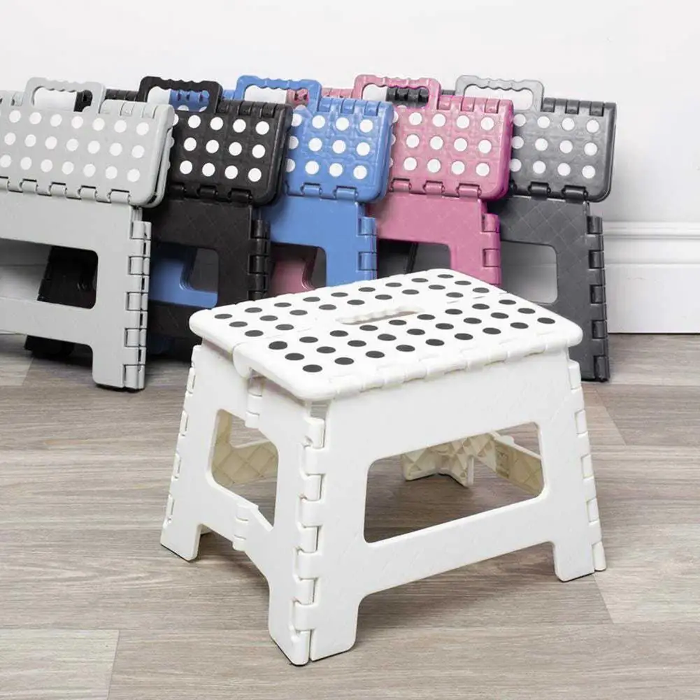 Plastic Folding Step Stool Portable Lightweight Hold 300Lbs Heavy Duty Outdoor Camping Hunting Picnic Fishing Mini Collapsible C
