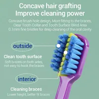 3PC accolades orthodontiques propres brosses à dents orthodontiques pour adultes brosse à dents dentaire brosse à dents à poils souples pour les soins de santé bucco-dentaire 2