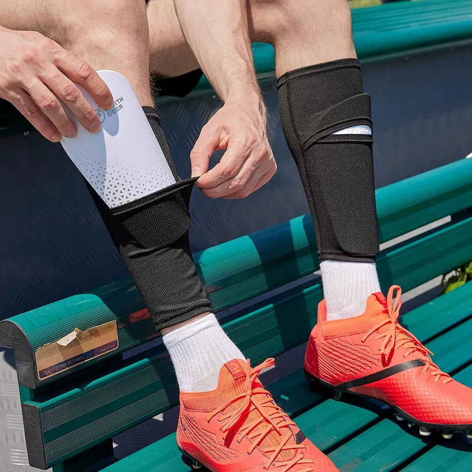 Loogdeel Soccer Shin Guard Sleeves Football Shin Pad Holder Protective Soccer leg Guard Covers Soft Calf Socks with Pocket