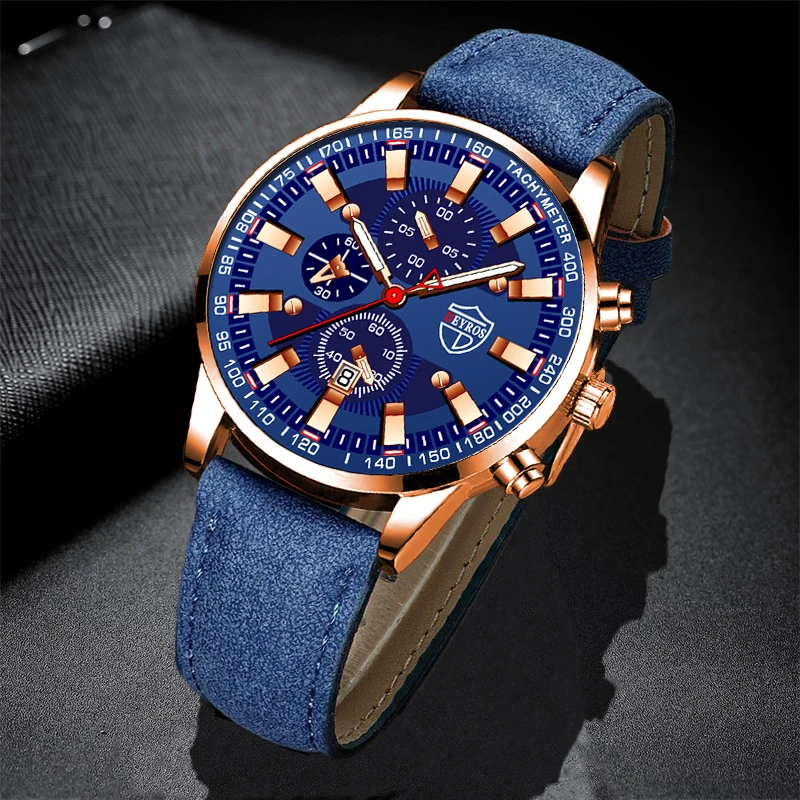 Brand Fashion Mens Sports Watches Male Luxury Business Leather Wristwatch Calendar Date Men Casual Luminous Clock часы мужские