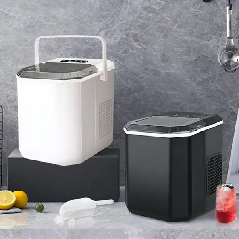Ice Maker Outdoor 15KG Home Small Dormitory Student Intelligent Mini Full-Automatic Low-Power Ice Maker Household White And blac