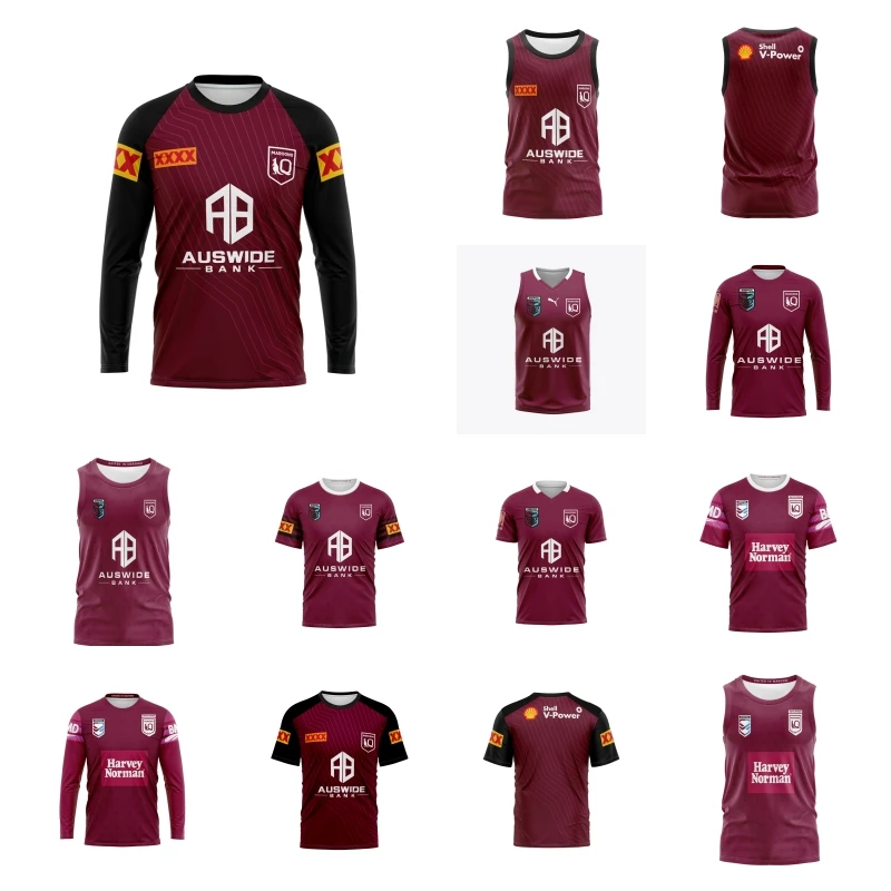 

2023 QLD Maroons Indigenous Jersey 2023/24 QUEENSLAND MAROONS STATE OF ORIGIN COMMEMORATIVE ANZAC TRAINING JERSEY size S-5XL