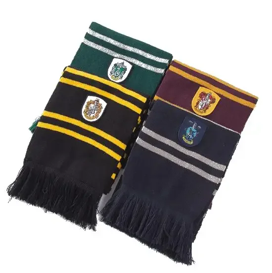 NEW HarryyPotter Slytherin Scarf Tie Gloves Hufflepuff Ravin Claw Hermione Scarf Hermione Cosplay Warm Knit Hat Gifts