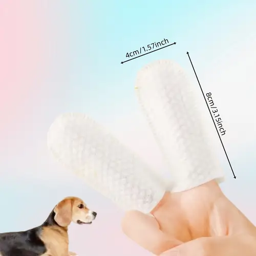 100pcs Pet Cleaning Wet Wipes Finger Cot Ear Teeth One Time Cleaning Finger Cot Pet Cat Dog Odor Removal Cleaning Cloth Pet Tool - Image 4