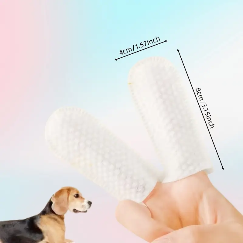 100pcs Pet Cleaning Wet Wipes Finger Cot Ear Teeth One Time Cleaning Finger Cot Pet Cat Dog Odor Removal Cleaning Cloth Pet Tool - Image 4