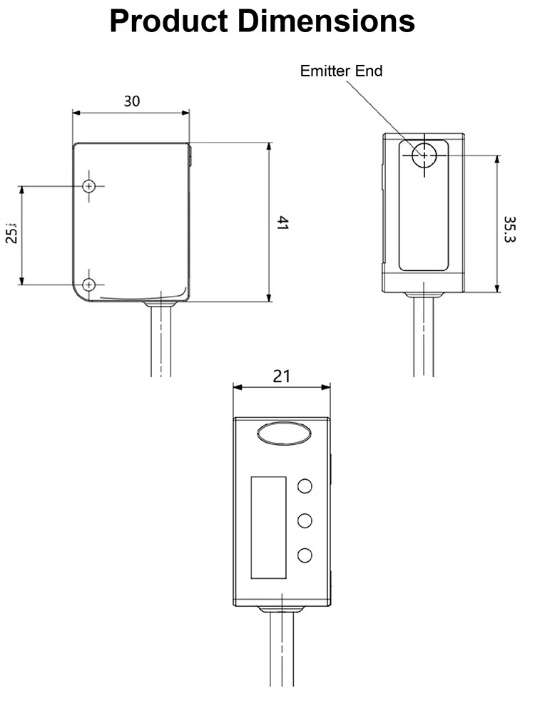 LR400 Laser Displacement Sensor 160-400mm RS485 NPN PNP 0.1mm for Automation Pos