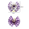 50/100pcs Pet Dog Hair Accessories Diamond Dog Hair Bows Love Style Pet Dog Ribbon Bow Rubber Bands Dog Supplies Samll Dog Bows 6