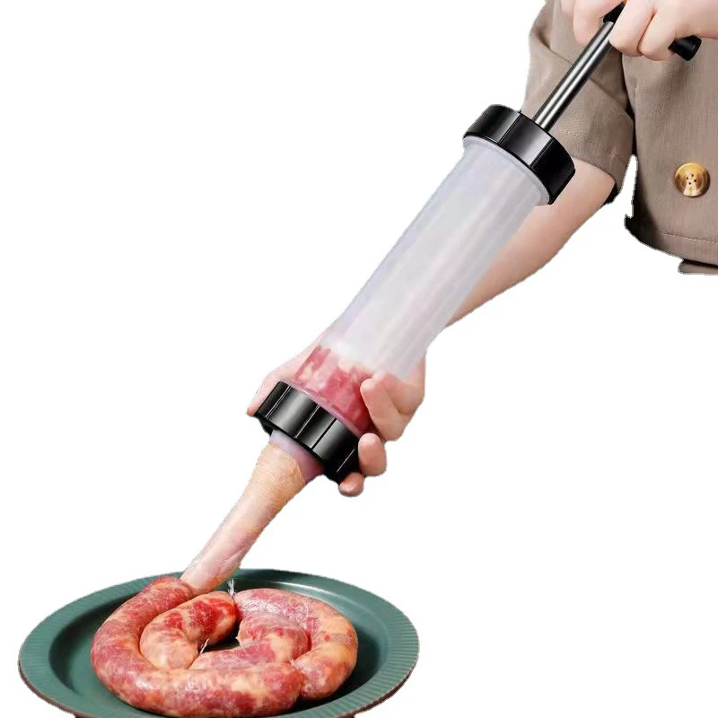 1Set Manual Sausage Stuffing Machine Homemade Sausage Stuffer Syringe Stuffer Gadgets Manual Meat Injector Tools