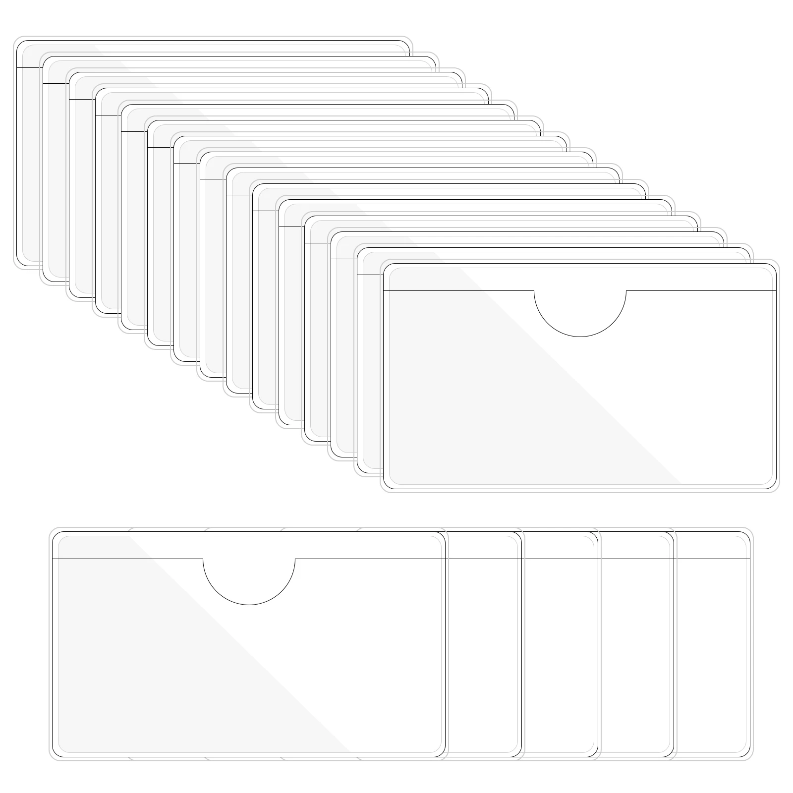 20Pcs Self-Adhesive Label Card Holder Index Card Pockets Holder Clear Plastic Card Holder Adhesive Label Holder with Top Open 100 pcs label set clear adhesive pockets sticky card holders sleeves protector self pvc