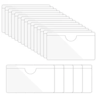 20Pcs Self-Adhesive Label Card Holder Index Card Pockets Holder Clear Plastic Card Holder Adhesive Label Holder with Top Open 1