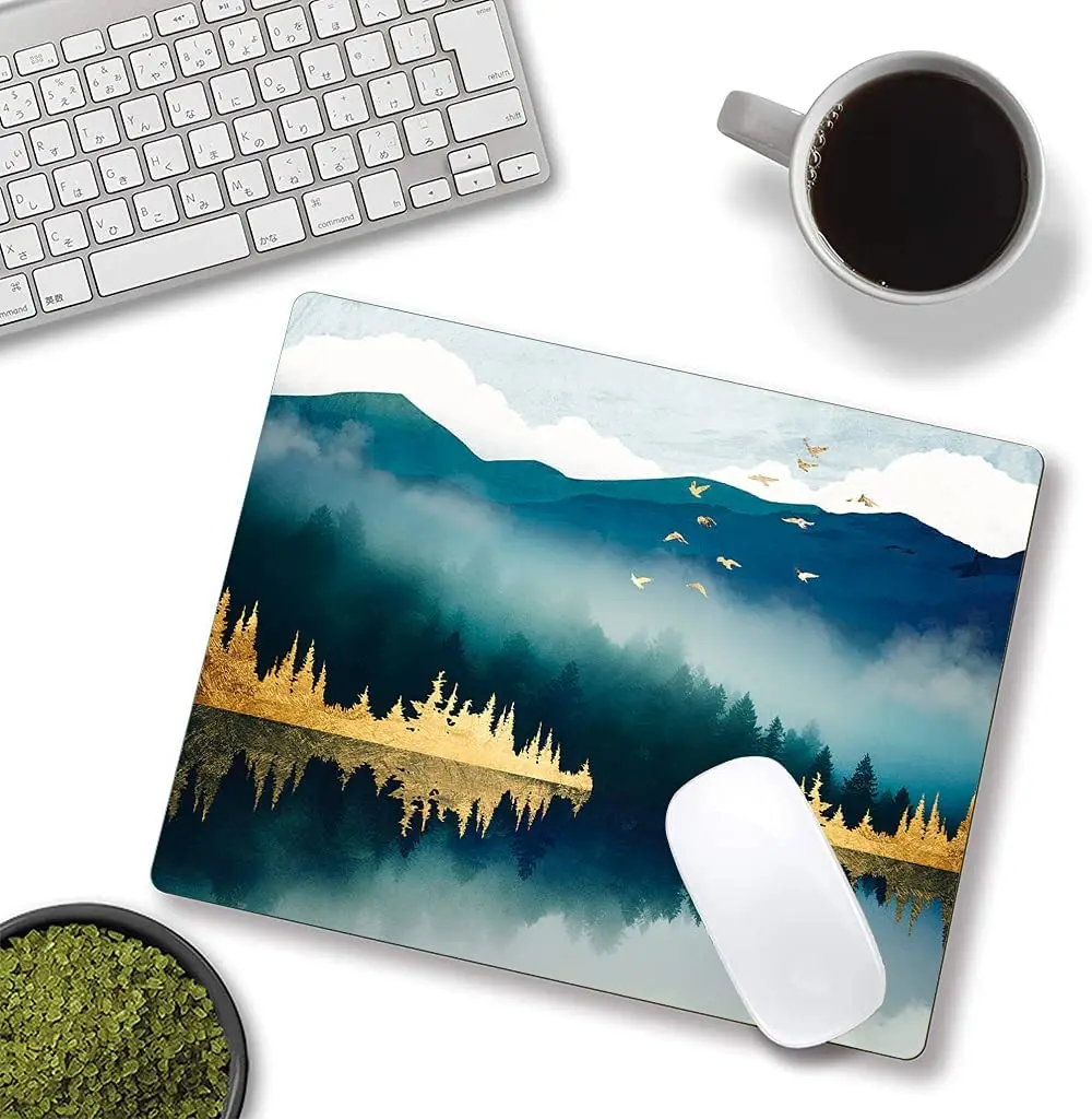 Mountains Mouse Pad Landscape Mouse Pad Mouse Mat Square Waterproof Mouse Pad Non Slip Rubber Base MousePads for Office Laptop