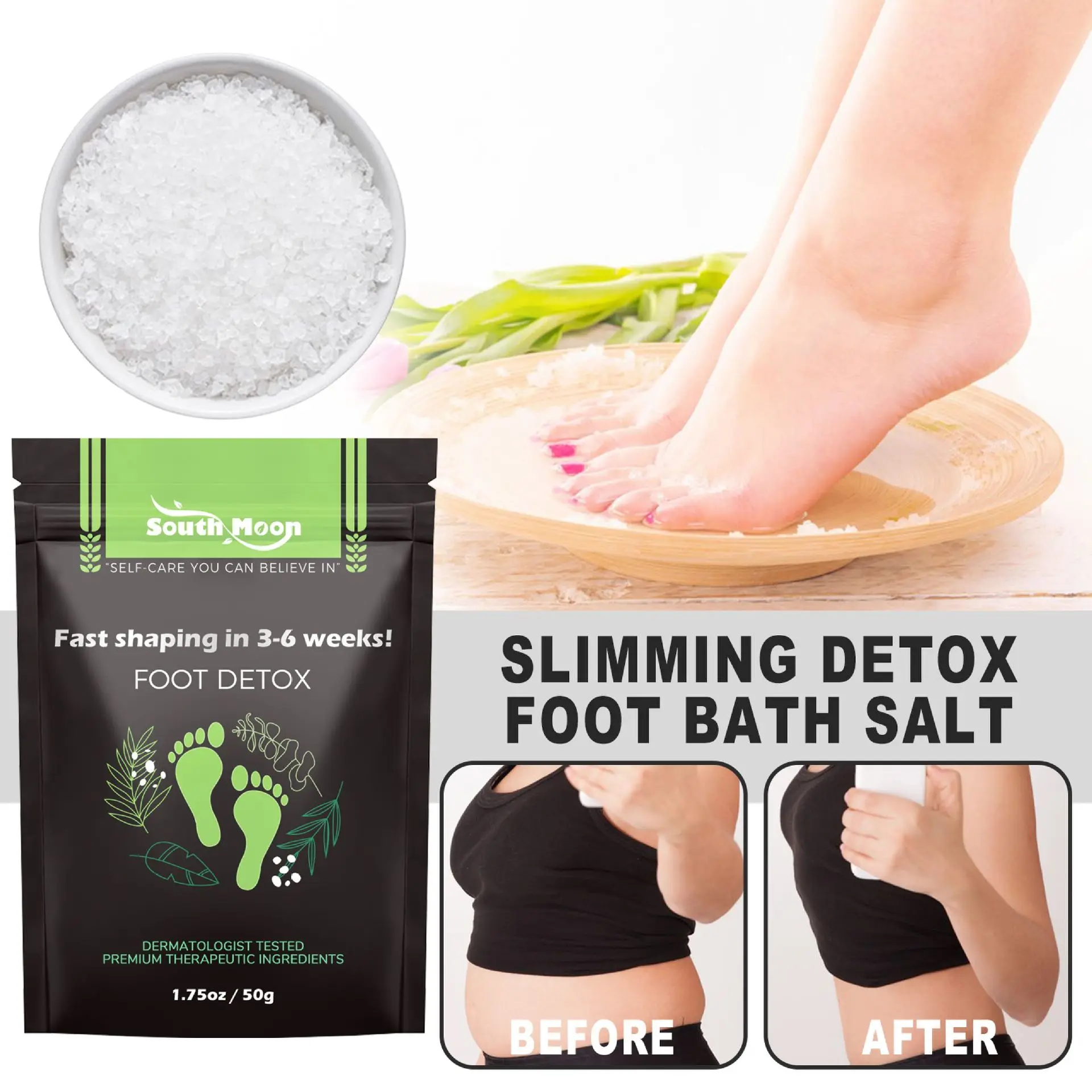 Bruciare I Grassi Pediluvio Sale Soak Fast Slimming Ginger Detox Salt Foot Soak Body Detox Stress Relax Perdita Di Peso Assistenza Sanitaria 50G