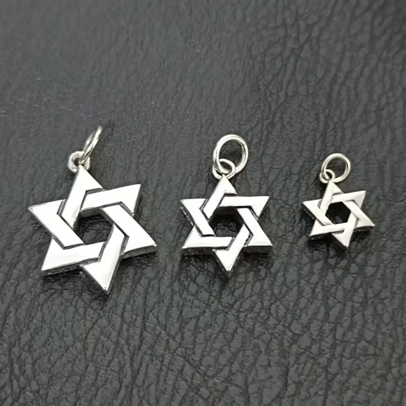 Pure s925 Silver Jewelry Six-Pointed Star Letters Men And Women Pendants