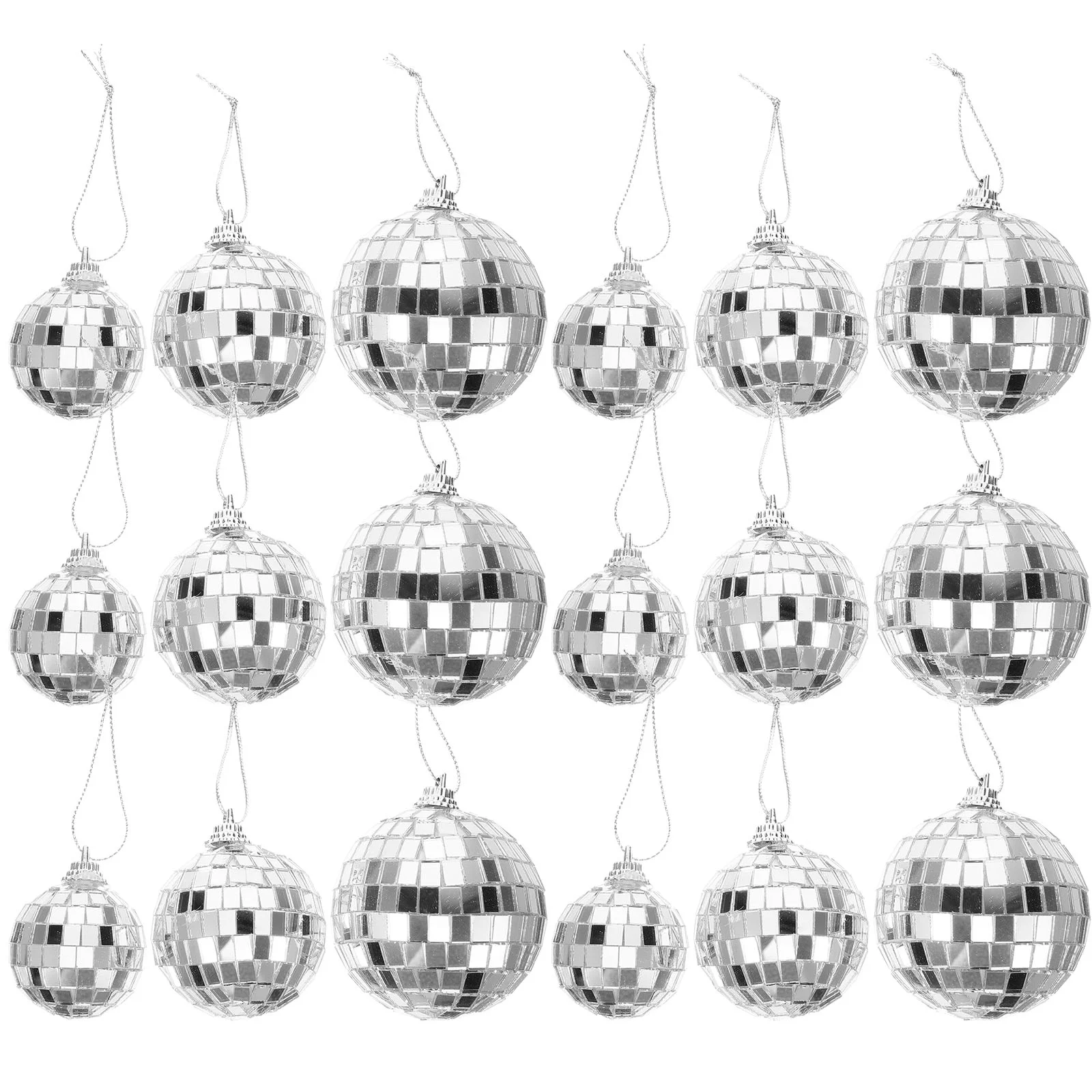 

Mirror Disco Ball Hanging Ornaments Silver Disco Mirror Ball Tree Decor Disco Wedding Birthday Cake Mirror Reflective Ball