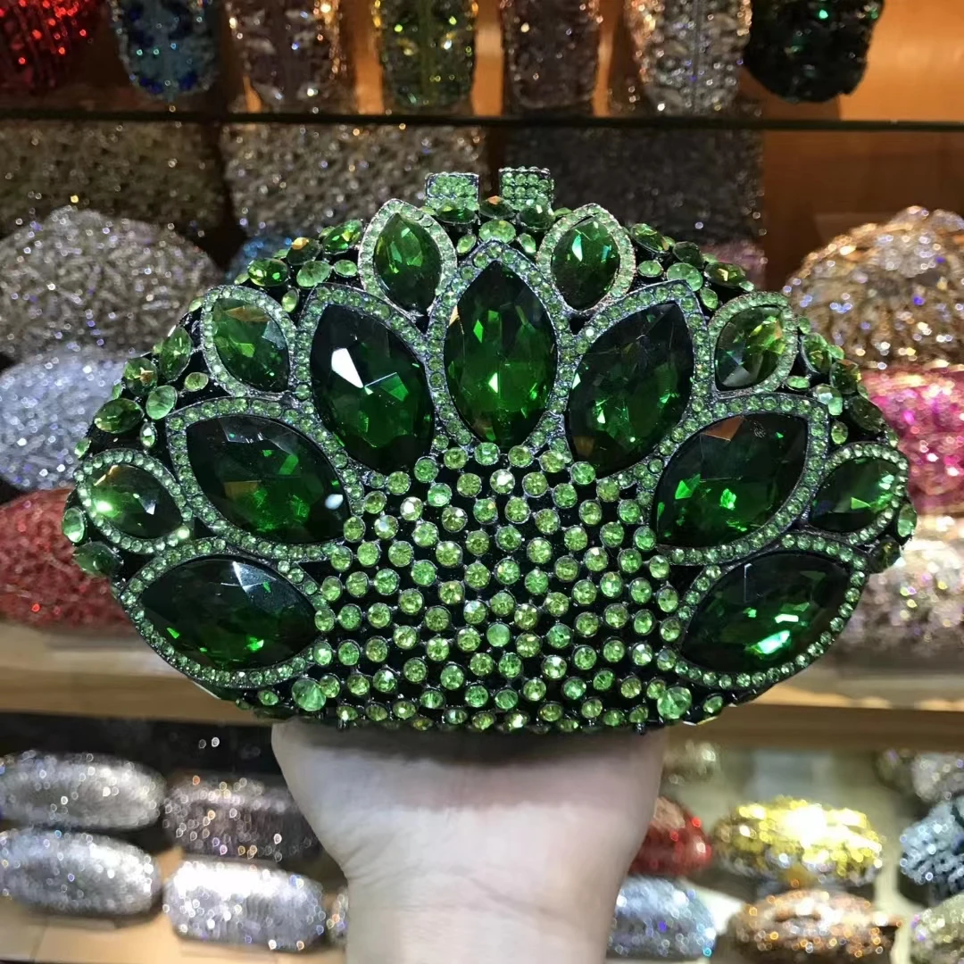 Bouotique De FGG Hollow Out Crown Women Crystal Clutch Evening Purses And Handba