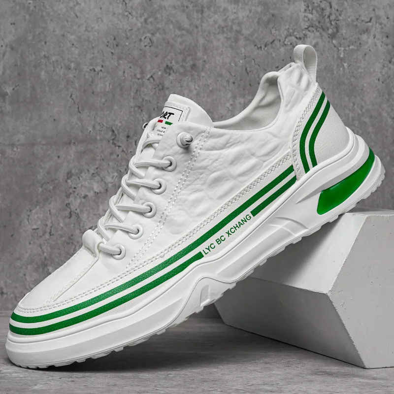 

Men's Casual Crocodile pattern Leather Sneakers Waterproof Vulcanized Shoes Men 2023 Comforthable Spring Sneakers Casual Shoes