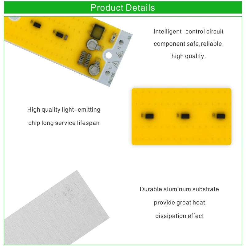 30W 50W 80W LED COB Chip for Flood Light 220V Cold/Warm white LED Lamp Spotlight Full Spectrum Grow Light for Flower Vegetables