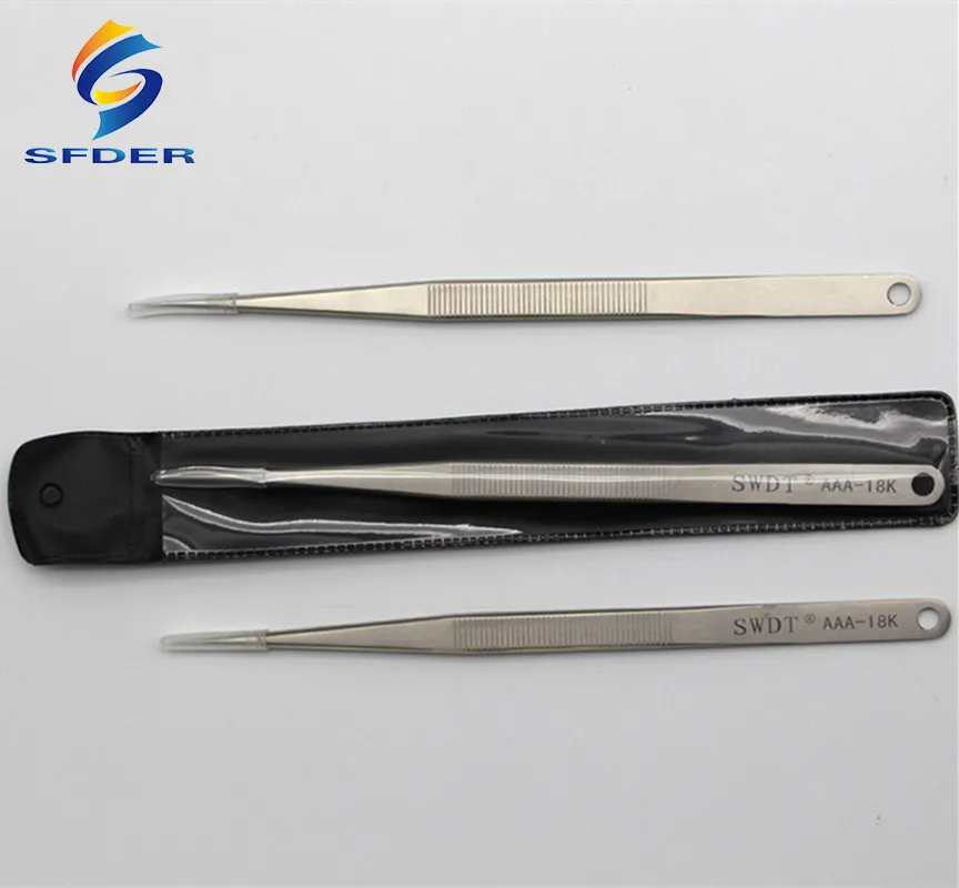 AAA-18K Anti-Static Stainless Steel Tweezers Precision Electronic Pointed Straight Tweezer For Phone Repair Tools precision tweezers tweezer tool esd anti static tweezers phone repair tweezers 18CM