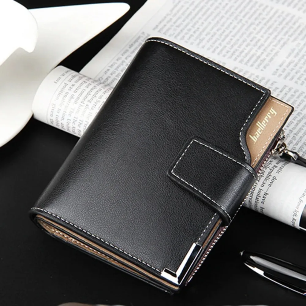 

Men's Wallets With Zipper Coin Bag Small Purses for Men PU Leather Credit Card Holder Portable Handbags Male Billfold