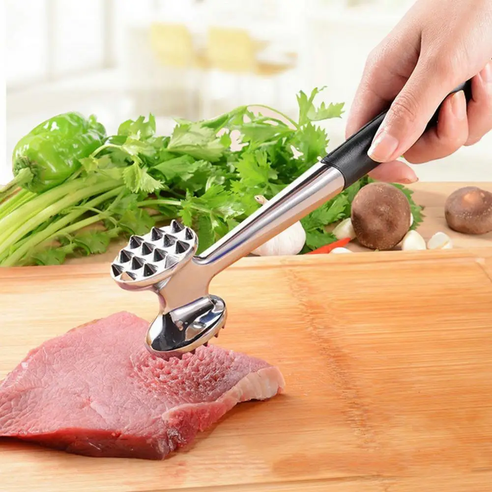 Meat Tenderizer Hammer Dual-Sided Mirror Polished Comfortable Grip Pounder Heavy Duty Pounder Tool For Steak Fish