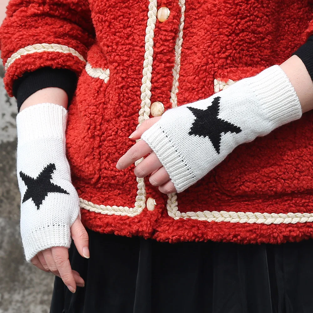 Fingerless Gloves Women Knitted Half Gloves Arm Sleeve Mittens Autumn Winter Fashion Casual Accessories
