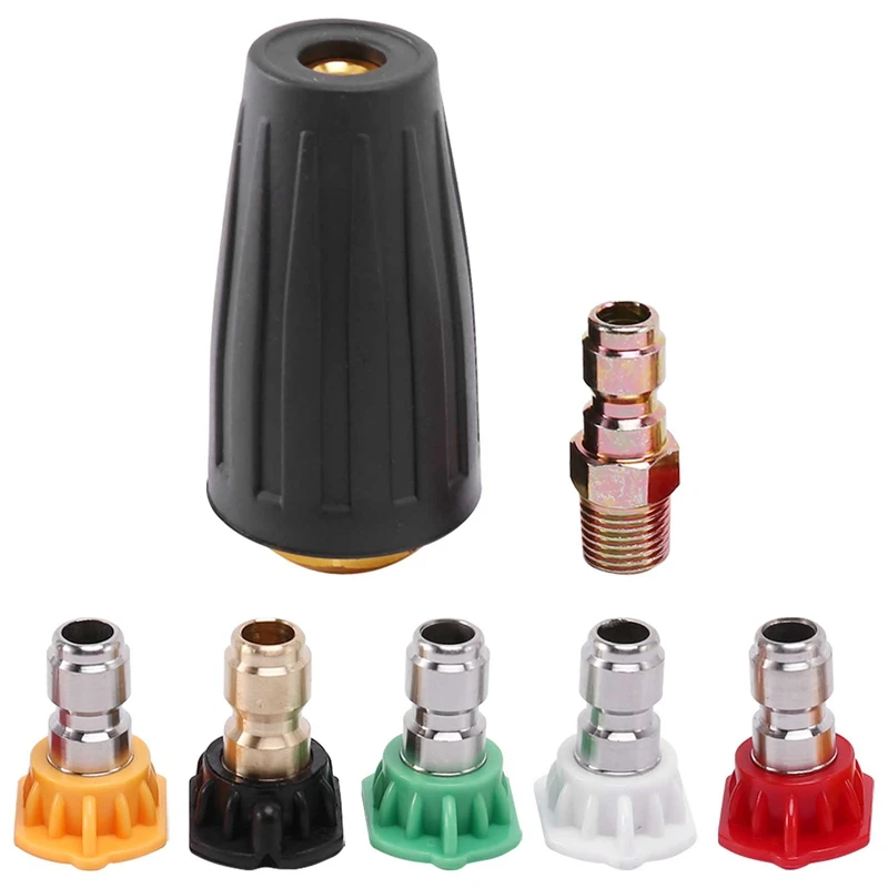 

Turbo Nozzle for Pressure Washer, Rotating Nozzle and 5 Tips, 1/4 Inch Quick Connect 3600 PSI
