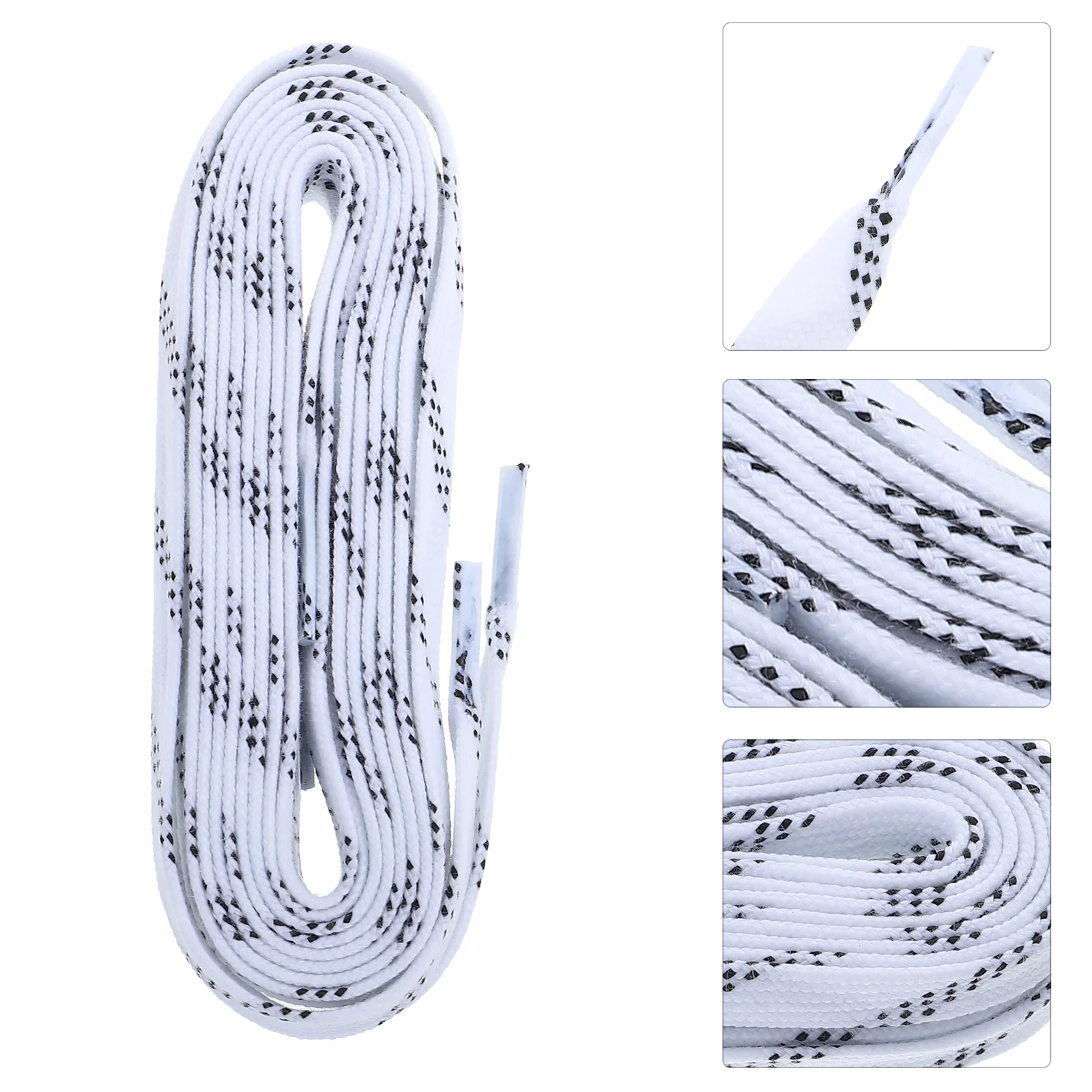 

Skate Laces Ice Hockey Shoelaces Roller Lace Waxed Shoe Tightener Skates Flat Derby Strings Up Wide Puller Bite Protector