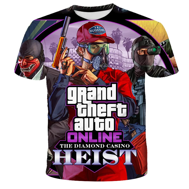 2024 Nuova Stampa 3D Grand Theft Auto Game Gta 4 _ 5 Magliette Grafiche Tee Manica Corta Abbigliamento Per Bambini Top T-Shirt Per Bambini Gta 5