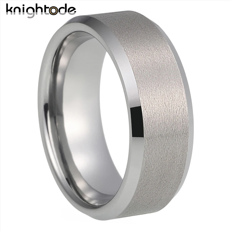6mm 8mm Tungsten Carbide Rings Five Colors for Men Women Wedding Bands Beveled Edges Matted Finish Comfort Fit