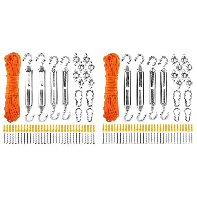 

Rectangle for Sun Shade Sail Hardware for 81 Pcs Stainless Awning Attachment Set for Sun Shade Sail Canopy Fitting 45BE