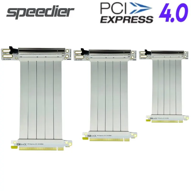 White Pcie X16 4.0 Riser Cable Supporto Gpu Verticale Pci Express Riser Extender Gen4 Custodia Flessibile Atx Staffa Riser Gup A 90 Gradi