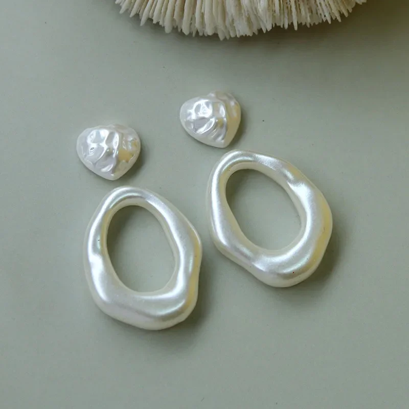 Ornament Crafts Miniature Figurines Miniature Ornament 5pcs European and American style metal texture irregular geometric hollow ring diy acrylic earrings pendant material