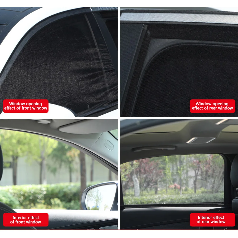 Yous Auto 4Pcs Car Window Sun Shades UV Protection Front/Rear