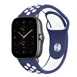 Sport Silicone Watch Band - Versatile 20mm/22mm Strap for 22mm watch band (9 blue and white)