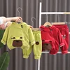 Boys Long Sleeve Two-Piece Set Korean Style Spring Fashion Cute Bear Pocket 3D Print Streetwear Trendy Outfit for Kids