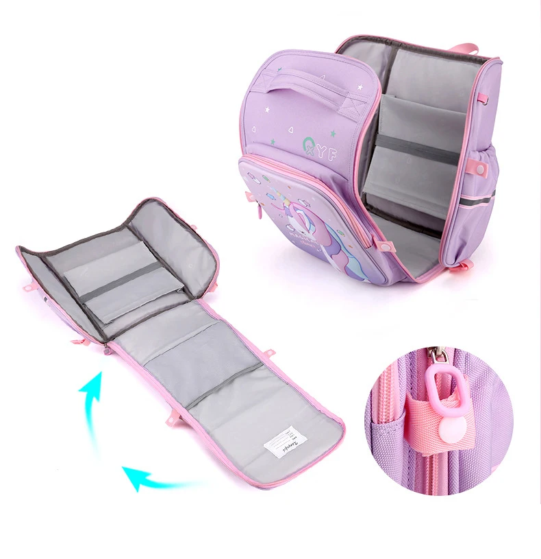 New Girl School Bags Child Pink Unicorn Printing Backpacks Kindergarten Student Cute Girls Children's Schoolbag Waterproof Kid 4