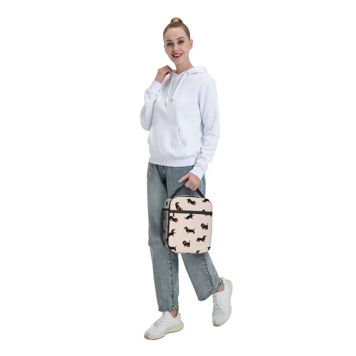 Cartoon Dachshund Insulated Lunch Bag Leakproof Gift Animal Dog Meal Container Thermal Bag Lunch Box Tote Beach Picnic