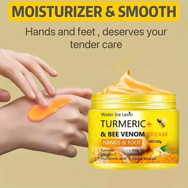 Turmeric Bee Venom Anti-Drying Crack Foot Cream Hand Cracked Repair Skin Removal Care Cream Dead Feet Hand Skin 50g 4