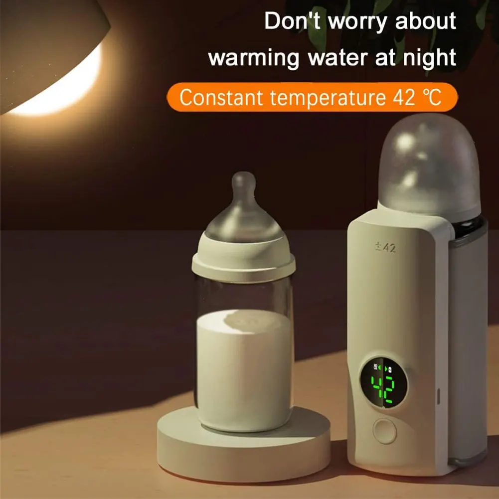 Portable Rechargeable Cordless Bottle Warmer with Digital Temperature Control