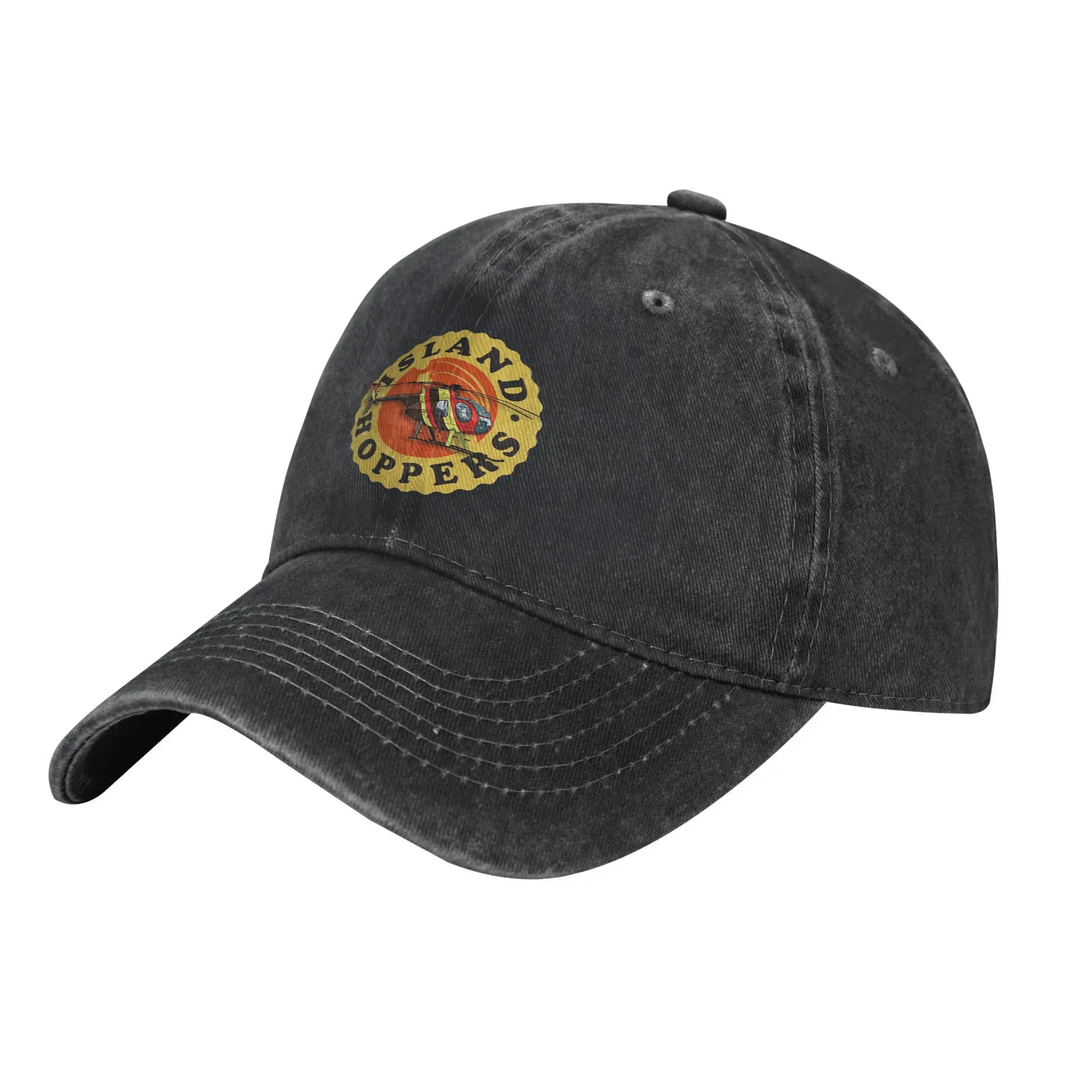 Island Hoppers Magnum-PI Baseball Cap Retro Distressed Denim Washed Helicopter Charter Snapback Cap Outdoor Unstrukturierte Hüte – Detail 6