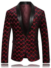  2022 Blazers For Men Spring Printing Suit Jacket Men Casual Slim Club Stage Singer Blazer Men Stylish Formal Tuxedo Jacket S-5XL 
