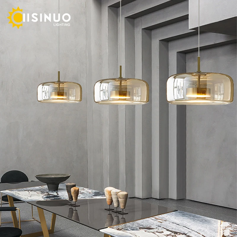Chandelier Lighting Luxury Designer Glass Chandelier with Adjustable Hanging Cord Elegant Cafe Lighting For Home Dining Room Bedroom Ceiling Fixture