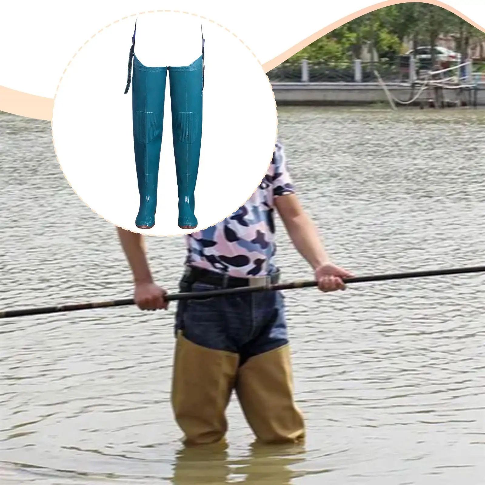 Bottes wading pêche genouillères imperméables durables résistantes à l'usure chaussures aquatiques extérieur