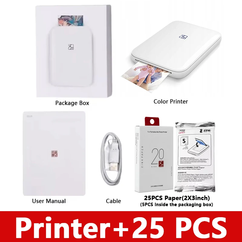 HPRT MT53 طابعة صور صغيرة لاسلكية محمولة طابعة الج...